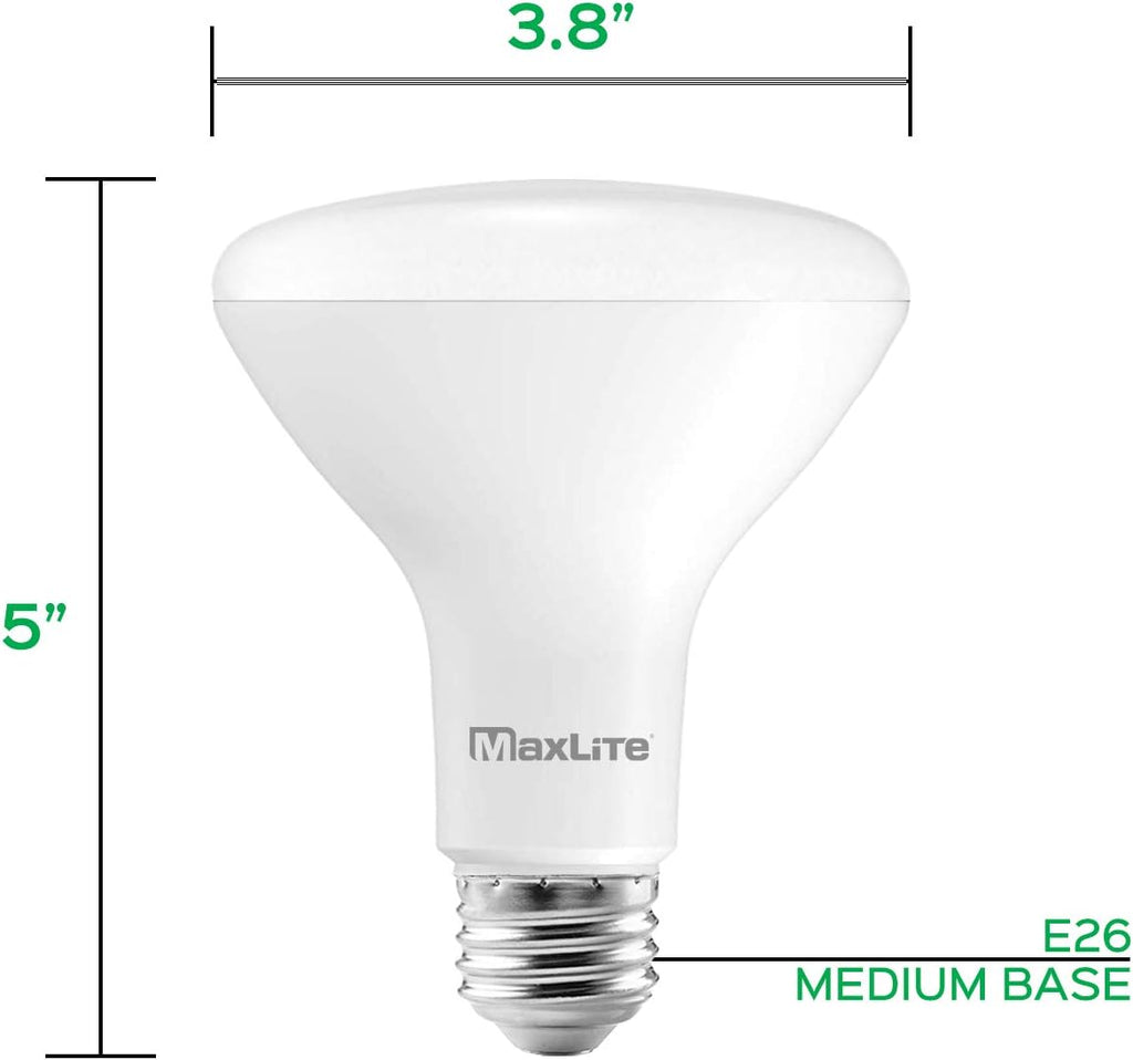 BR30 LED Flood Light Bulbs, 65W Equivalent, Daylight 5000K, 650 Lumens, Dimmable, Energy Star, E26 Medium Base, 12-Pack