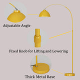 Modern Arc Yellow Floor Lamp,Tall Reading Lamps Floor Standing,Adjustable Macaron Color Floor Lamps Bedroom and Office