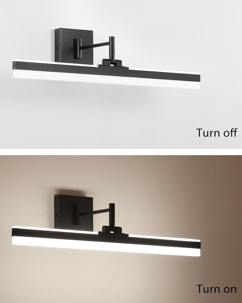 Modern LED Vanity Light,23.6'' Adjustable & Rotatable Bathroom Light Fixture Above Mirror, Wall Sconce,ETL, Black