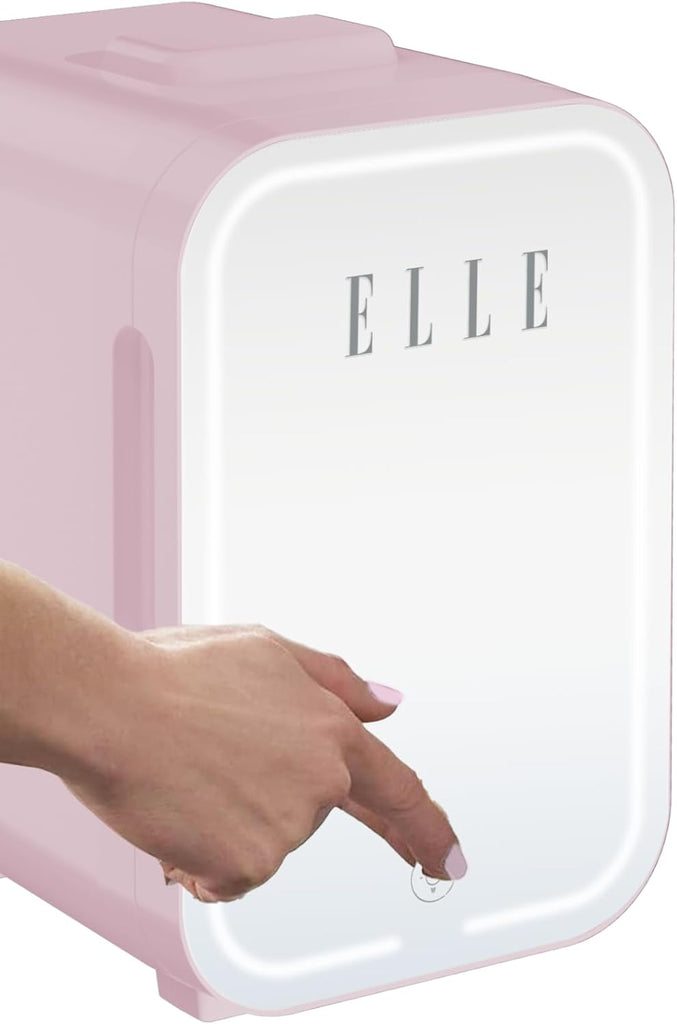 8L Mini Cooler Fridge with LED Makeup Mirror for Skincare & Cosmetic Storage Cooler & Warmer Removable Shelf Carrying