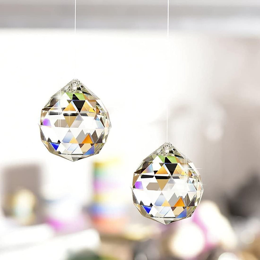 20 Pack Clear Hanging Crystal Prism Feng Shui Ball Crystal Glass Ball Pendant Rainbow Maker for Window Suncatcher