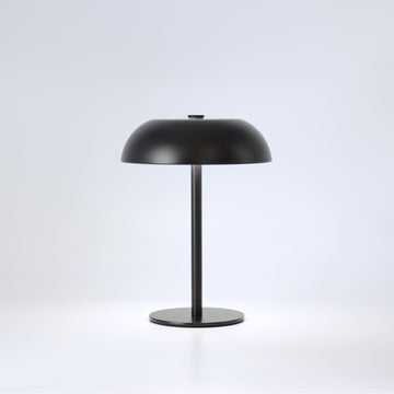 Cordless LED Mushroom Table Lamp, 5200mAh Battery, Dimmable 3 Color, Black