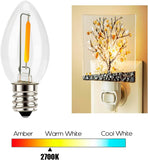 Night Light Bulbs, C7 Candelabra LED Light Bulbs, E12 Chandelier Base, 4W 5W 6W 7W Incandescent Equivalent, Warm