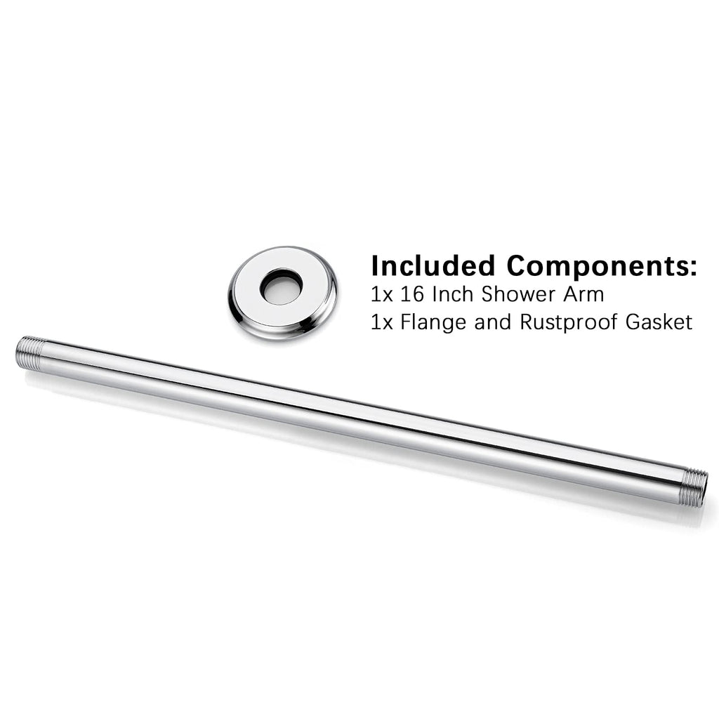 16 Inch Chrome Ceiling Mounted Shower Arm for Rain Shower Head