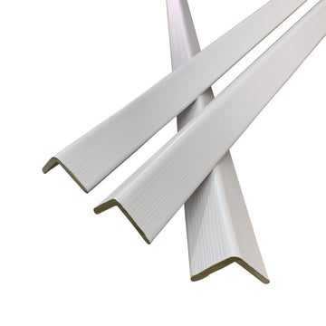 6 PCS 45" Wall Corner Protector Trim Borders for Wall White Wood Grain Wall Edge Strip Crown Molding Trim Door and