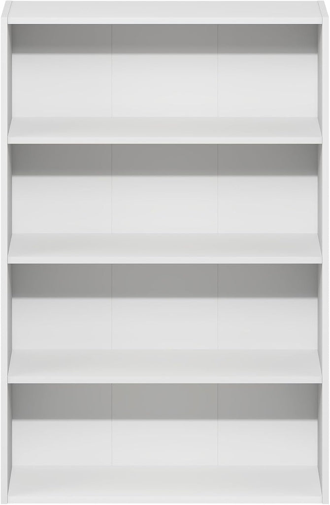 Basic Book Shelf, 4-Tier Bookcase with Open Shelf, Bookshelf, Cube Storage Organizer, 6 x 24 x 35, White