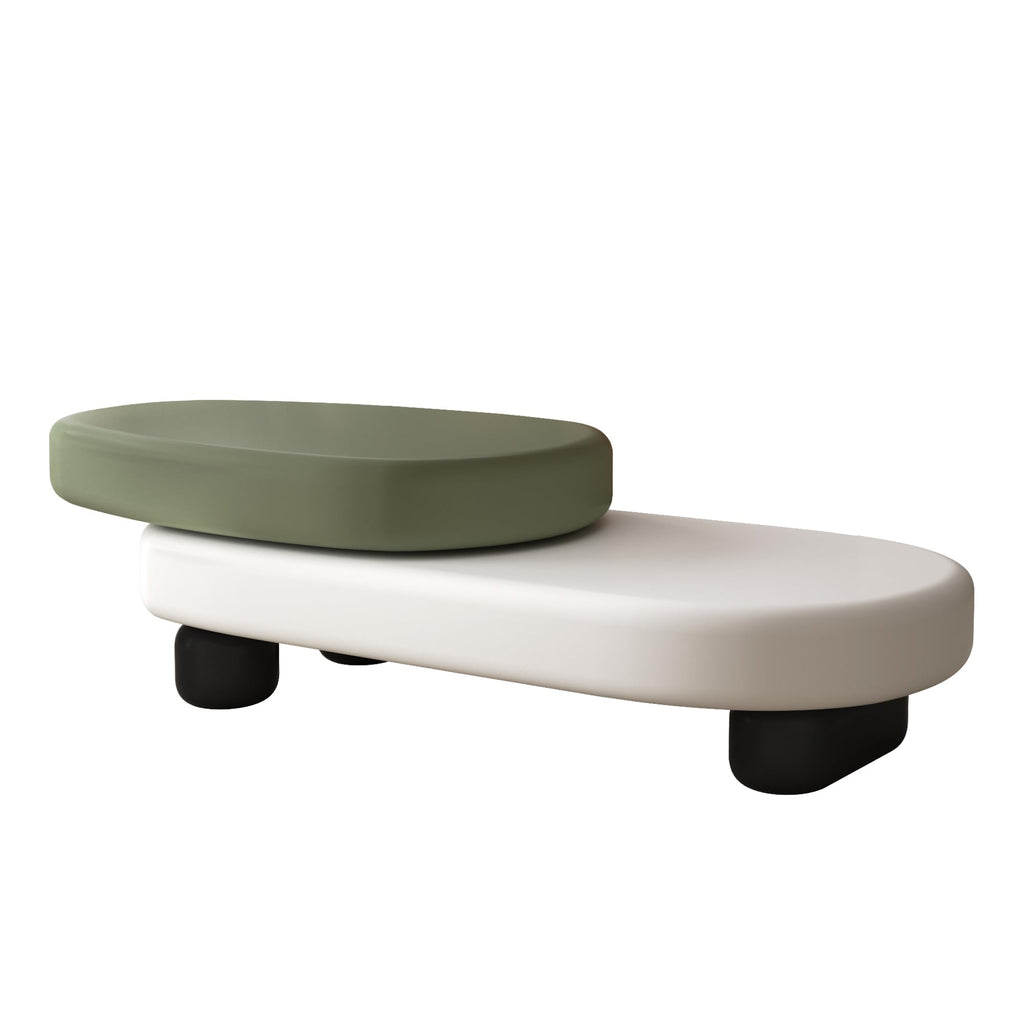 46"Cloud Coffee, 360°Nesting Rotating Oval Center Olive White