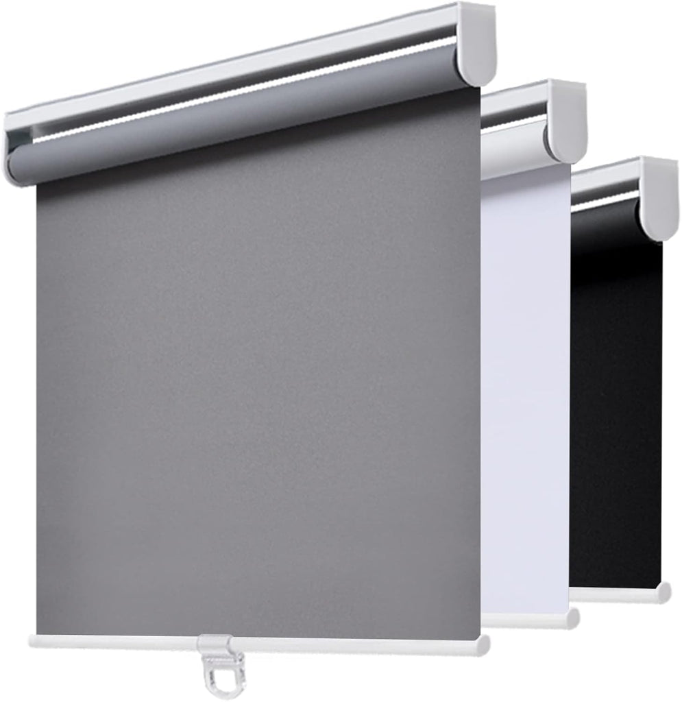 Blackout Cordless Roller Shade Windows, 15"W x 64"H, Black
