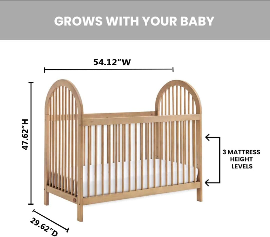 Everlee Convertible Island Crib, Honey Wood