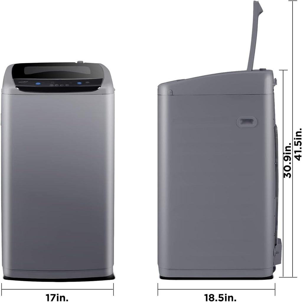 Portable Washing Machine, 0.9 cu.ft Compact Washer With LED Display, 5 Wash Cycles, 2 Built-in Rollers, Space Saving