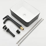 Rectangle Bathroom Sink with Faucet And Drain Combo-VASOYO 19x15 Inch Vessel Sink Above Counter Bathroom Vanity Sinks