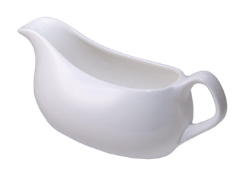 Gravy Boat, 13.5 oz Sauce Boat, 400 ml Gravy Bowl, Ceramic Serving Dish, White Dispenser (13.5 ounces)
