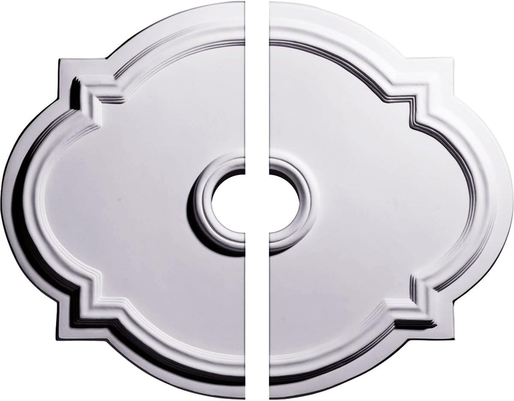 21 1/4"W x 17 3/8"H x 3 1/2"ID x 1"P Waltz Ceiling Medallion, Fits Canopies up to 4-1/2", 2 Piece