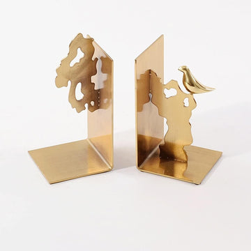 Ends Creative BookEnd Fashion Bookends Personality Modern Metal Bird Rockery BookEnds Office Practical Decoration