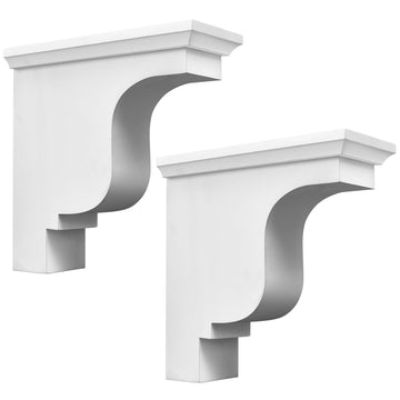 2 Pcs Unfinished Paintable Corbels, 4 1/8 W x 10 1/2 D x 10 1/2 H