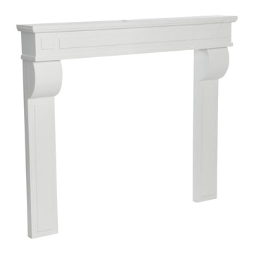 Lodge Decorative Fireplace Mantel, Flat Paintable White