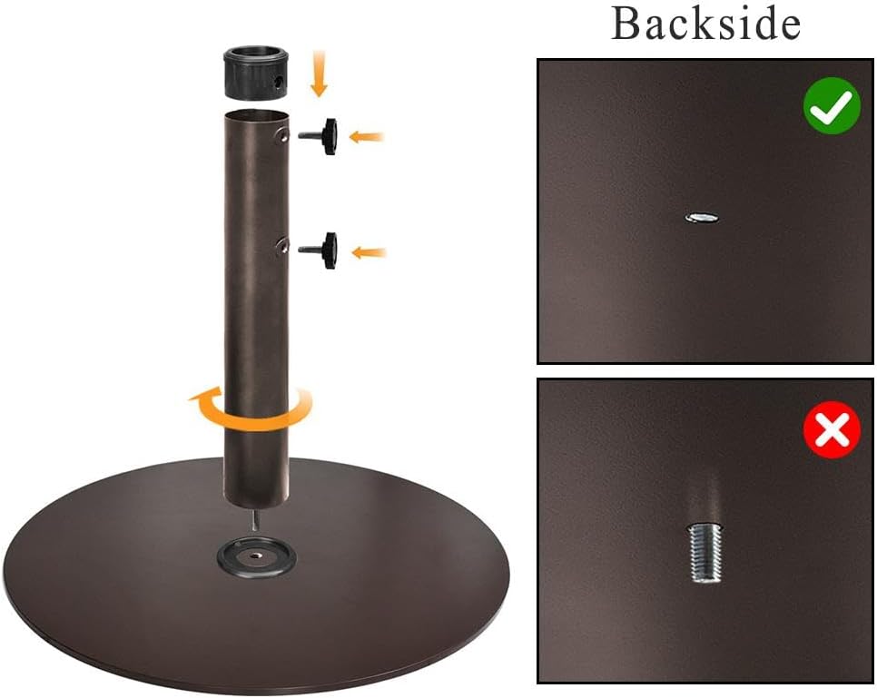USA Up to 140 lbs Heavy Duty Round Umbrella Base, Steel Plate Patio Umbrella Stand Holder or Patio Table