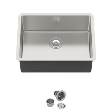 24 Inch Stainless Steel Undermount Kitchen Bar Sink with Offset