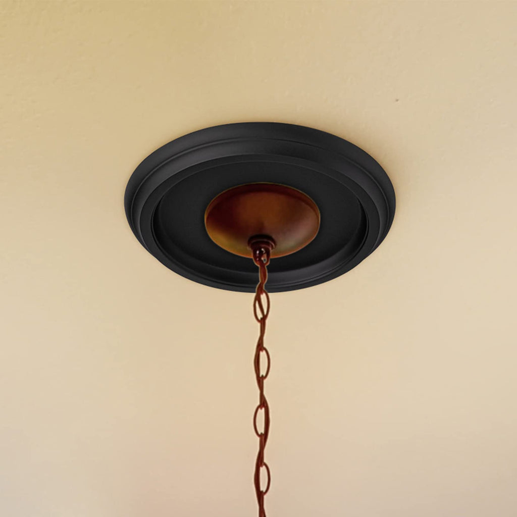 2 Pack Molded PU Ceiling Medallion, Black