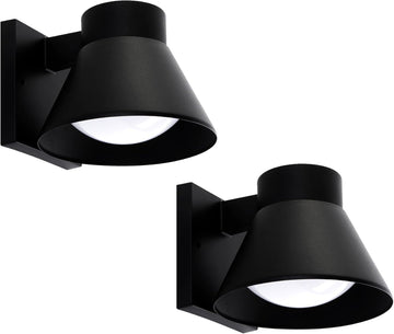 2 Pack LED Outdoor Wall Light Fixtures, Black Front Porch Lights Wall Mount Lighting