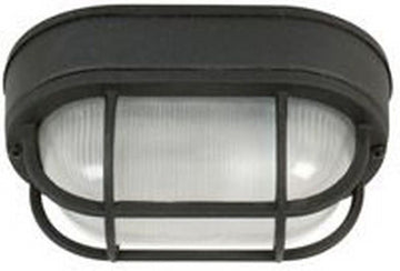 Bulkhead Outdoor Marine Flush Mount Ceiling Lighting, 1-Light 60 Watt (5" W x 9" H), Matte Black