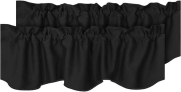 2 Panels Blackout Curtain Valances for Kitchen Windows/Living Room/Bathroom Privacy Protection Rod Pocket Decoration