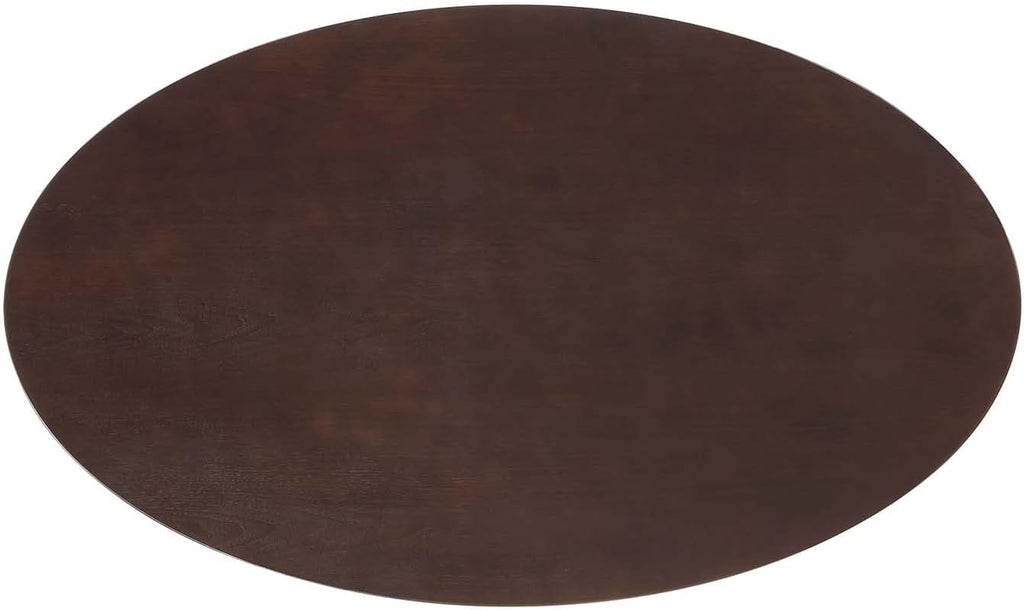 Inspired Saarinen Style Tulip Oval Pedestal Dining Table — White Cherry Walnut, 60″ Oval