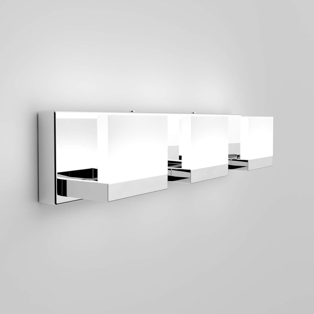 Modern 3 Lights LED Vanity Light Up and Down Chrome Bathroom Wall Light Fixtures Over Mirror(White Light 6000K)