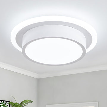 Modern LED Ceiling Light Fixtures, Small Flush Mount Light Fixture, Hallway Light Fixtures 32W 6000K, Round Kitchen