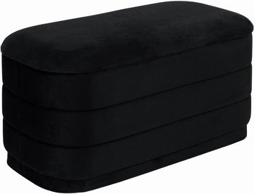 30" Velvet Storage Ottoman Bench with Wooden Tray Lid, Folding Large Upholstered Ottoman Footstool , Rectangular