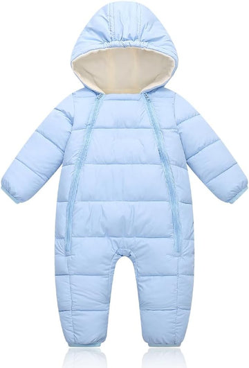 Infant Toddler Snowsuit Cute Winter Coat Warm Hooded Jumpsuit for Boys Girls