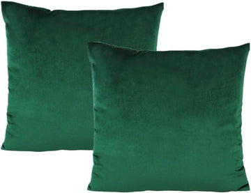 Throw Pillow Covers 18x18 Set of 2 Emerald Green Velvet Decor Dark Forest Christmas Decorative Xmas Cushion Couch