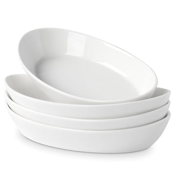 Au Gratin Baking Dishes for Oven Safe, Porcelain Mini Casserole Dish (4pc Set). 10oz Individual Gratin Dishes Set
