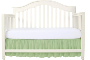 Crib Bed Skirt 28" x 52" with 14" Drop - Split Corners Dust Ruffle, Microfiber - Breathable, Durable, Elastic