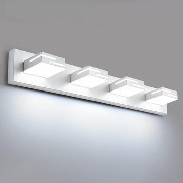 LED Modern Bathroom Vanity Light Fixtures, Dimmable White Vanity Lights Lighting Fixtures Over Mirror, with 360°