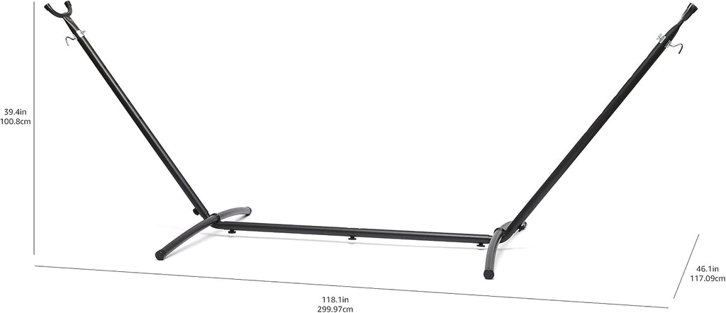2 Person Heavy Duty Portable Sturdy Hammock Stand for Outside, Easy Assembly, Includes Carrying Case, 9 foot, Black