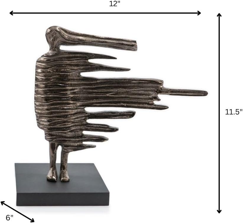 3717 Brisa Blown Away Sculpture, Abstract Modern Sculpture Decor , and Shelf, Bronze-Finished Statue, 11.5" H
