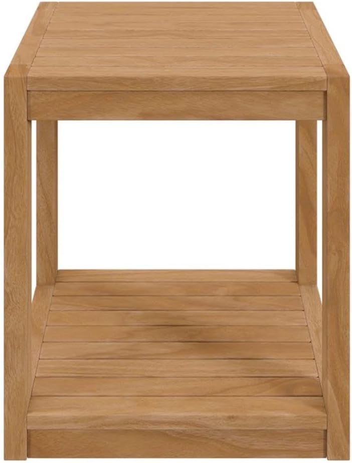Carlsbad Modern Teak Wood Outdoor Patio Side Table in Natural