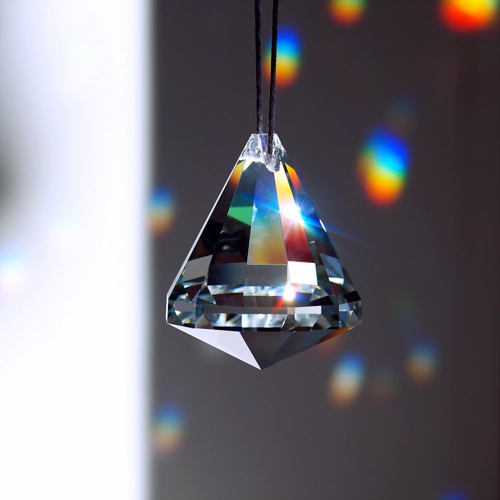 2pcs Crystal Ball Prism SunCatcher, 40mm Glass Ornament - Hanging Pendant, Rainbow Maker for Window, Home Décor