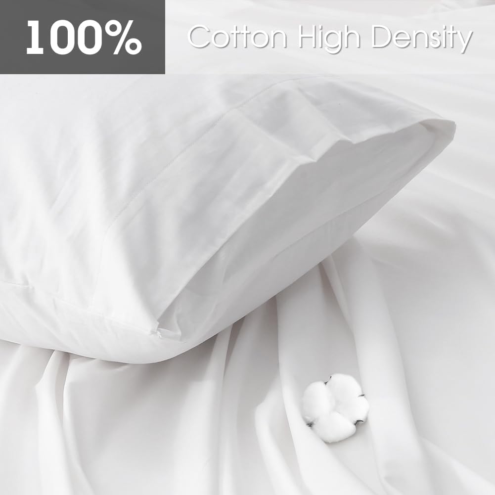 Extra Deep Pocket Queen Sheets 18-24 Inch, 100% Cotton Percale 4pc - Set of 4