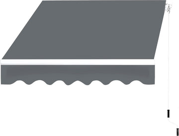 10'x8' Awnings , Manual Awning with Aluminum Frame, Retractable Awning Sunshade Window Door Shelter with Adjustable