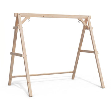 6.9FT Wooden Porch Swing Frame for 5FT Swing, Natural