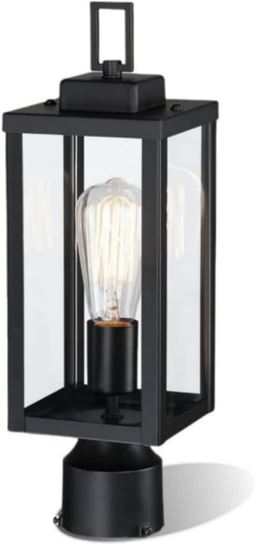Outdoor Post Light, Pole Lantern, E26 Base 60W Max, Metal Housing Plus Glass, ETL Qualified, Bulbs not Included