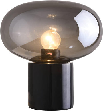 Glass Table Lamp Farmhouse Lamps Art Deco Side Table Lamp Smoky Gray