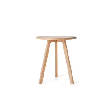 Round Side Table 100% Solid Wood Occasional Table Minimal Scandinavian End Table Sofa Table (Natural Oak)