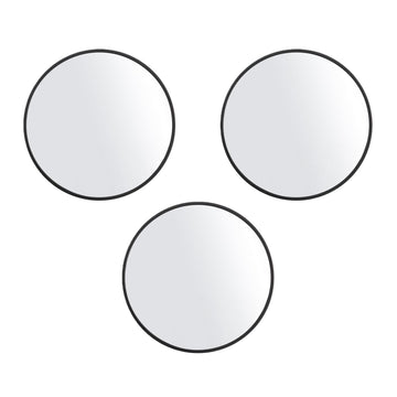 3‐Pack 10" Black Round Wall Mirror Set
