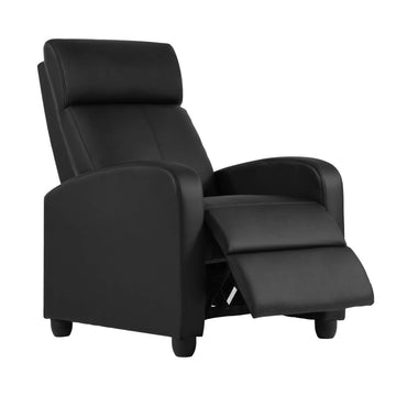 Recliner Chair Furniture Home Theater Seating Glider Chairs Modern Wingback Single Sofa PU Leather with Footrest