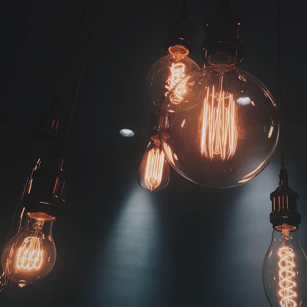 Edison Incandescent Light Bulbs 60 Watt, G25(G80) Vintage Light Large Bulb, 6-Pack Globe Bulbs 2100K Warm White, E26