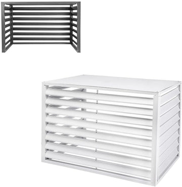 Aluminum AC Privacy Fence Panel - Air Conditioner Cover, Outdoor Pool Equipment Enclosure, White Screen (100x50x70cm