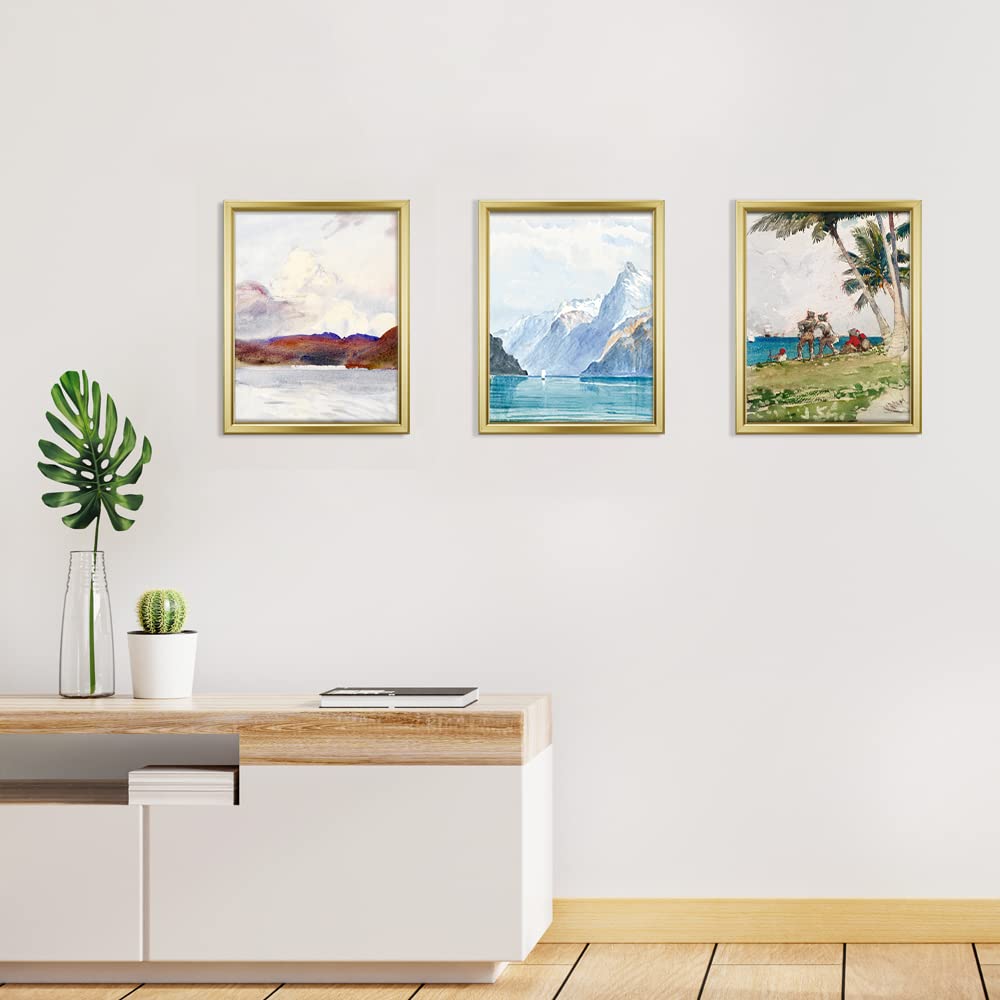 8x10 Picture Frames (12 Pack, Gold) Simple Designed Photo Frames for Wall Mount Display, Set of 12 Classic Collection